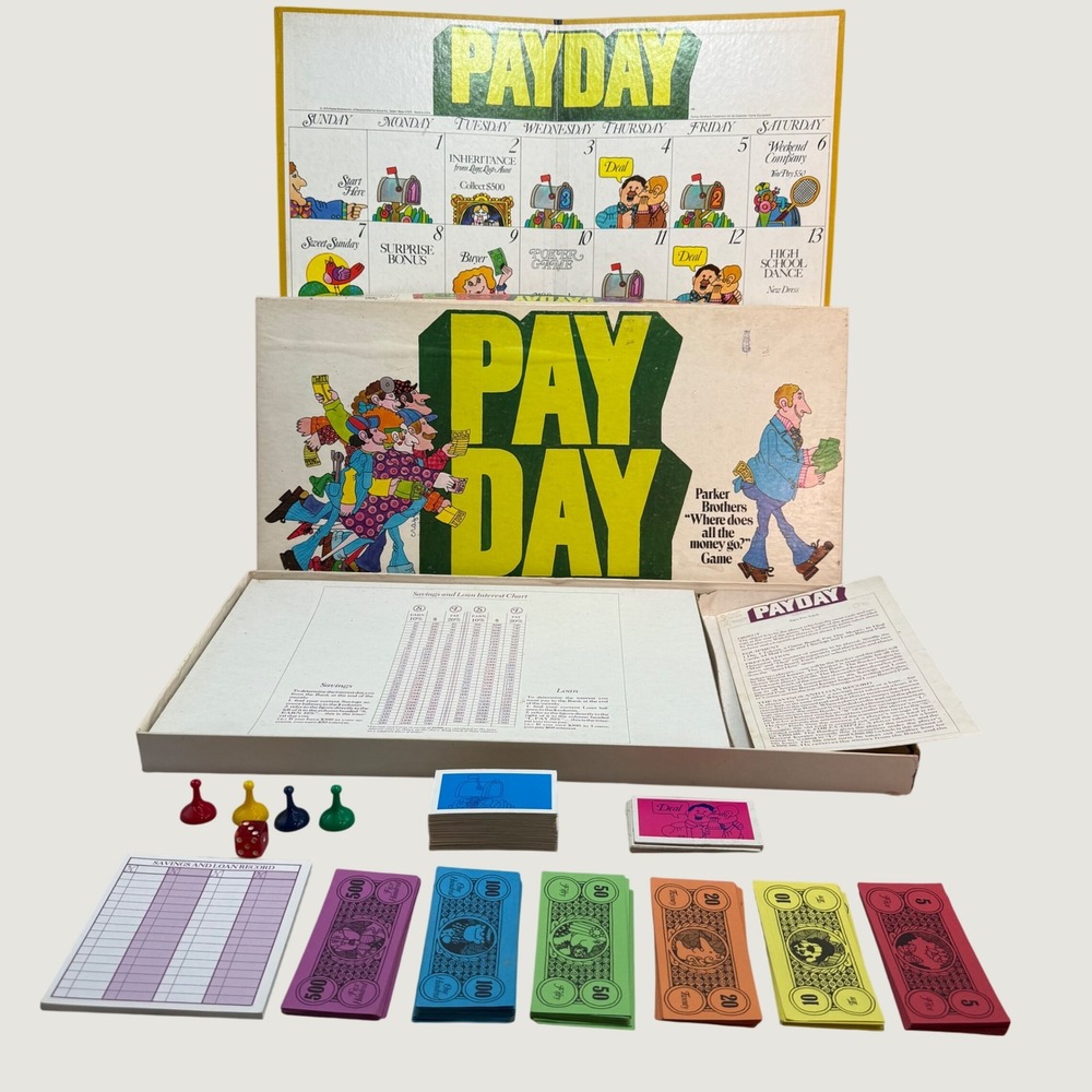 Parker Brothers Pay Day Board Game Vintage 1975 Retro Family Fun Budgeting